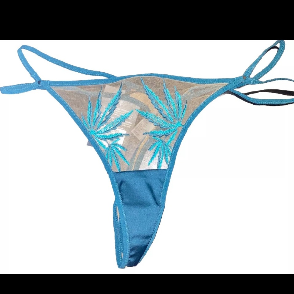 NWT Thistle and Spire Brooklyn Haze Thong Emerald Green Butterscotch - Picture 2 of 7
